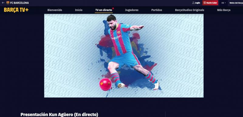Агуэро уже в футболке Барселоны. На сайте клуба появился анонс презентации игрока