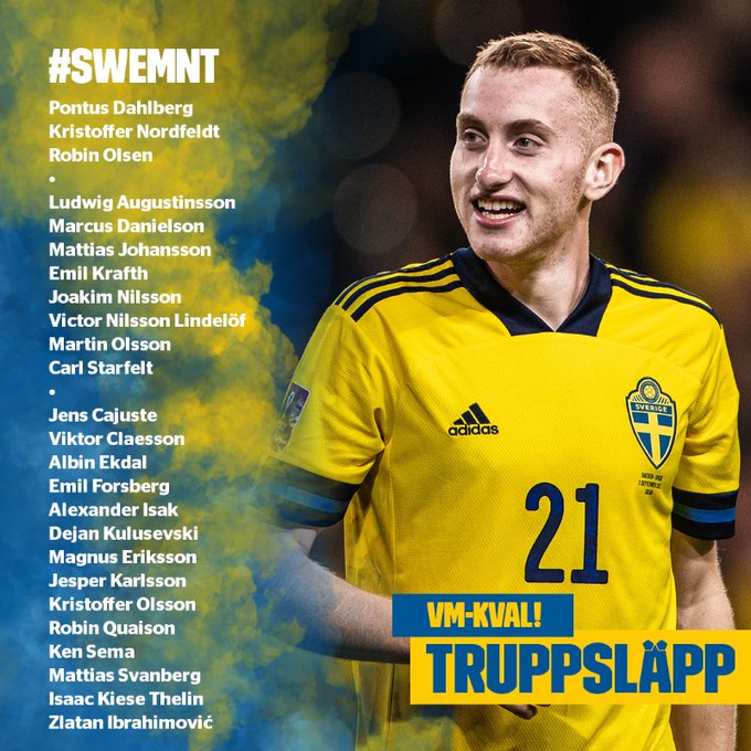 Ларссон не попал в заявку сборной Швеции на октябрьские матчи, Ибрагимович вошел в список