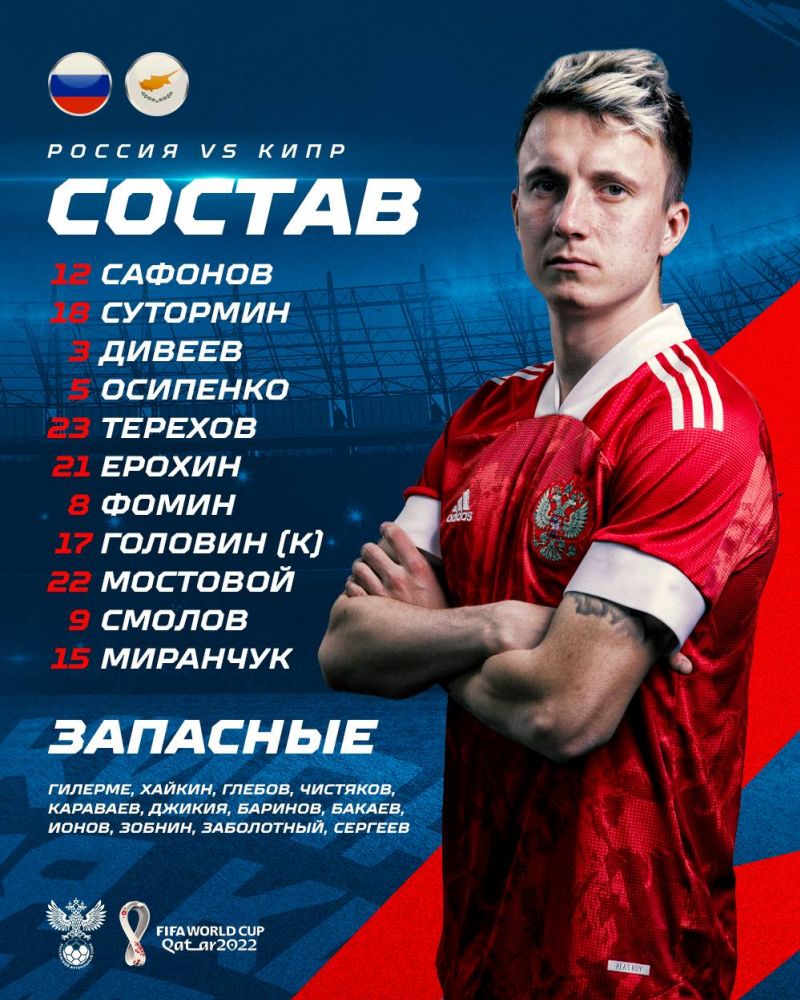 Сафонов сыграет в воротах сборной России, Головин будет капитаном в матче с Кипром